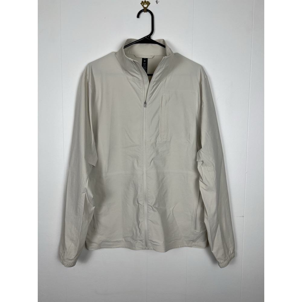 Lululemon Sojourn Jacket L White Opal Cream Lightweight‎ Full Zip Athletic
